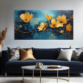 Eleganza senza tempo su tela La delicatezza del mondo blu 50x100 cm